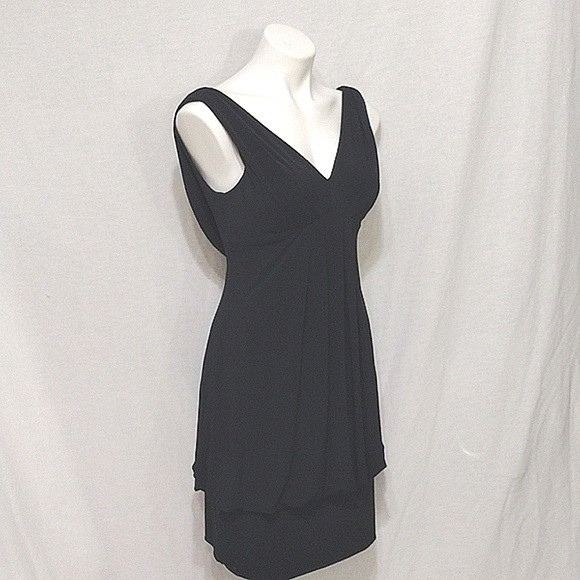 Eliza J Missy V-neck Backless Bubble Hem Black Cocktail Formal Party Dress US 8 - Picture 5 of 9